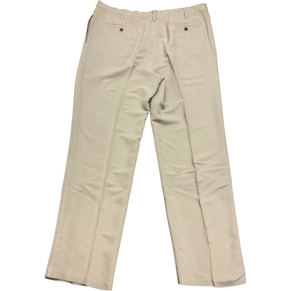 Baracuta Beige Pure Silk Pleated Dress‎ Pants - Picture 7 of 8
